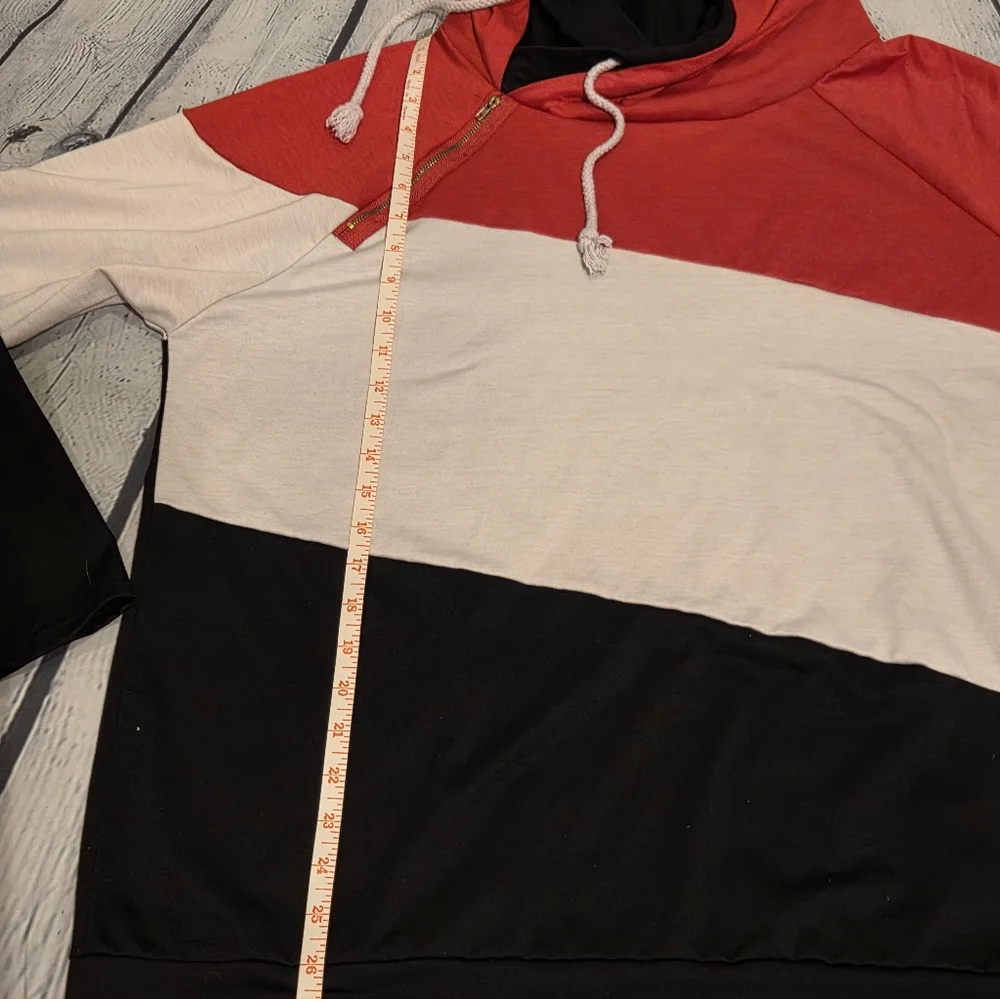 Soto‎ Lifestyle Assymetrical Hoodie Womens Sz XXL Colorblock - Picture 6 of 7